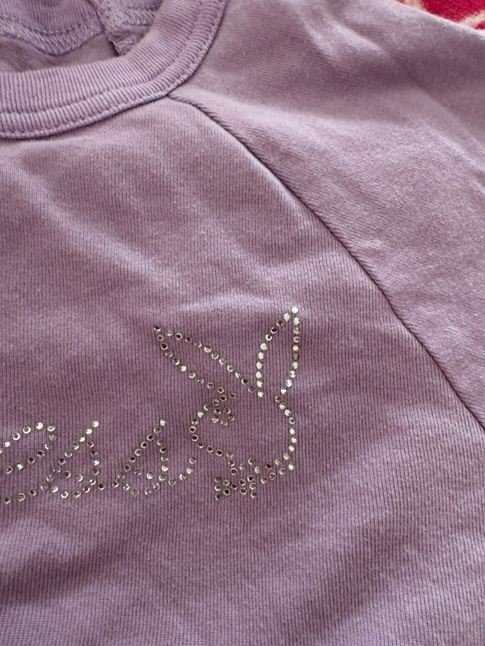Lilac "Princess" Playboy Rhinestone Crop Top - Picture 2 of 4